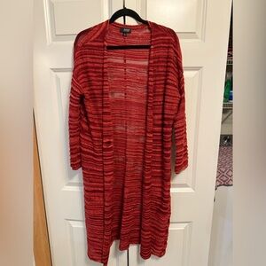a.n.a Women's Red Textured Cardigan